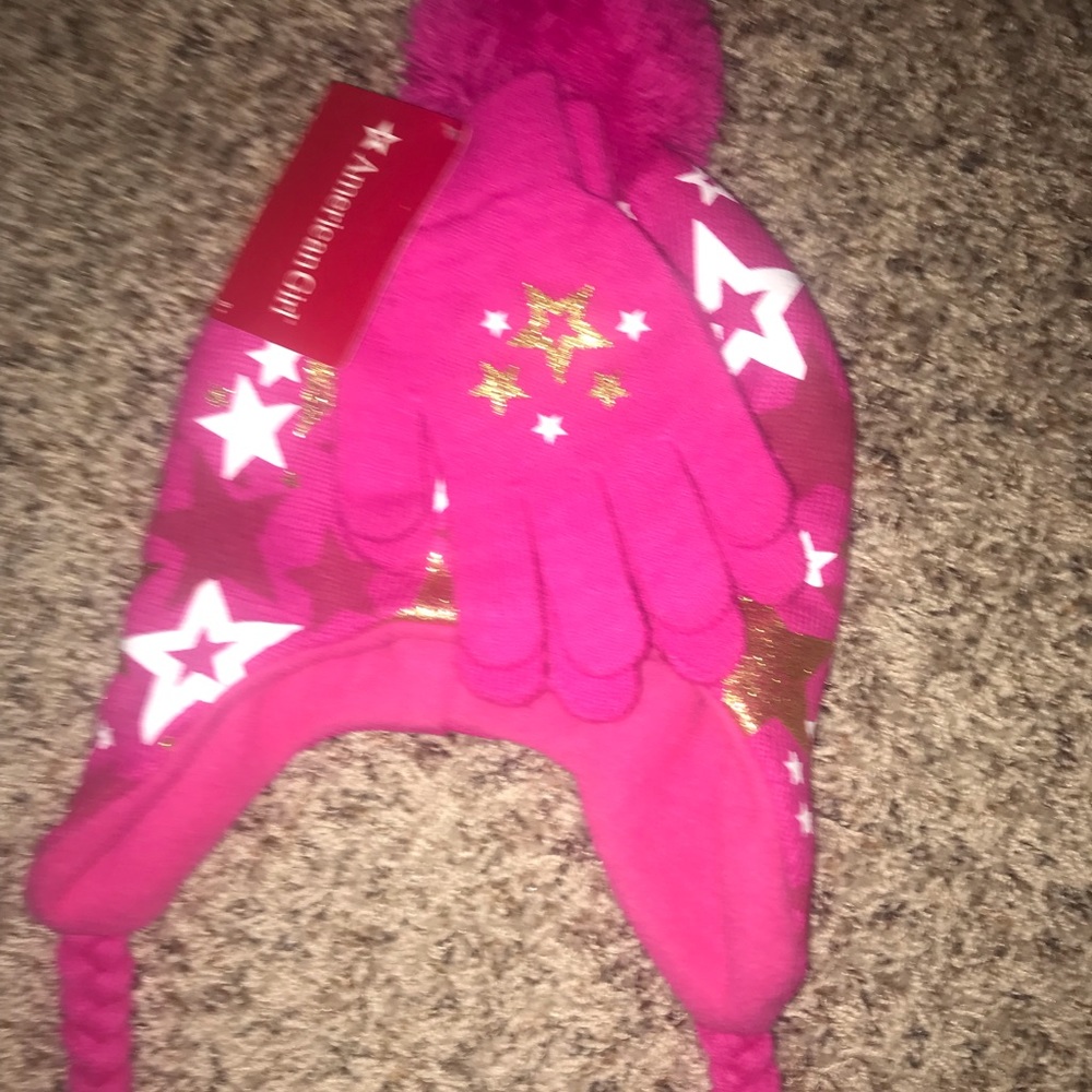 AMERICAN GIRL BEANIE AND GLOVES FOR KIDS